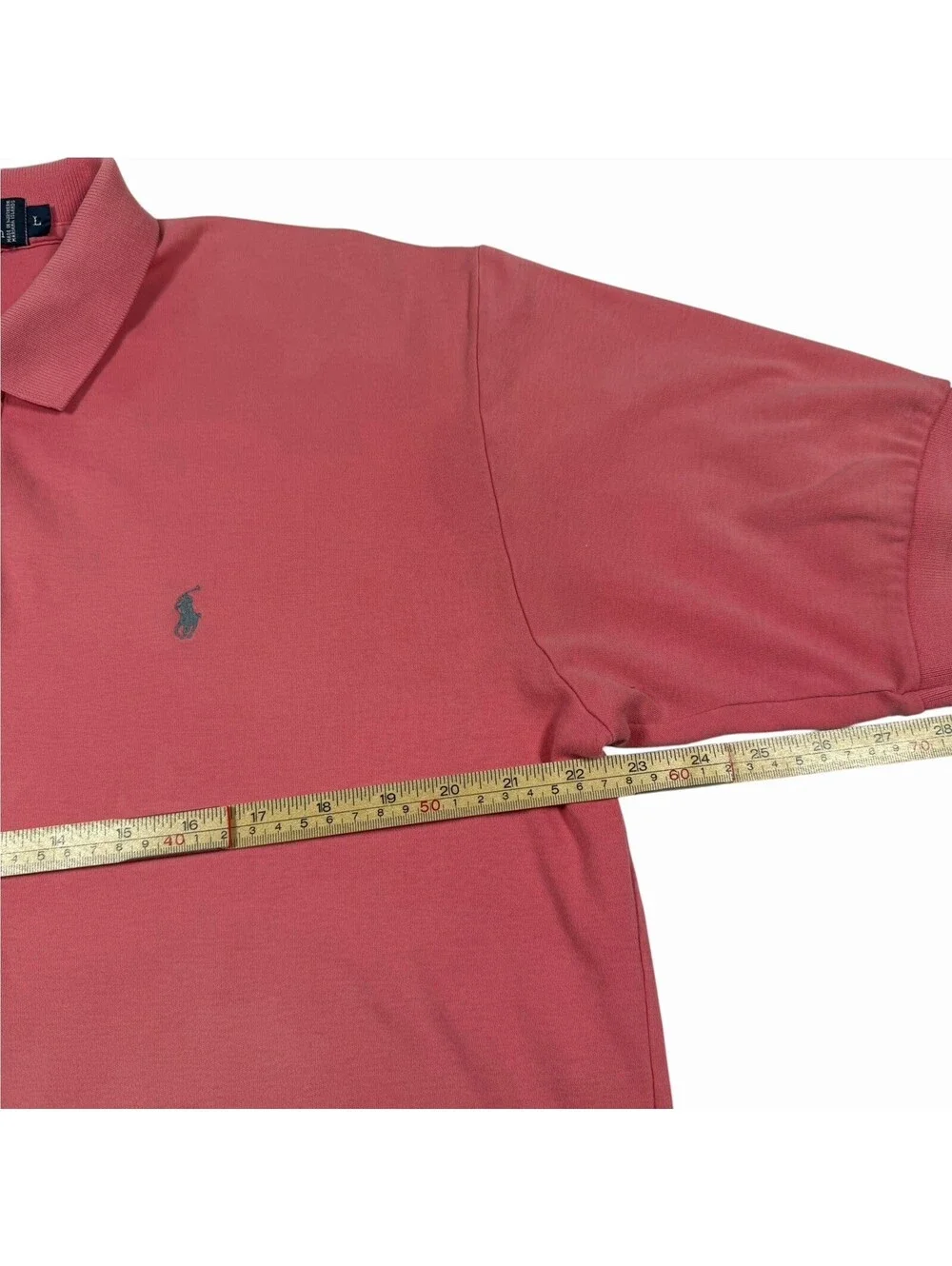 Polo Ralph Lauren Men's Pink Solid Short Sleeve Polo, Embroidered Logo Size L